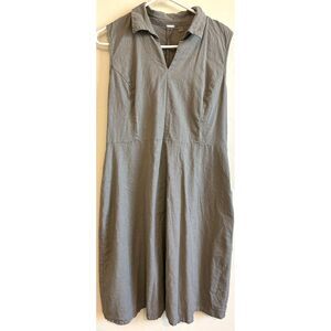 T Tahari Linen Blend Army Green Collared Dress Women’s Size 14 Light Comfortable